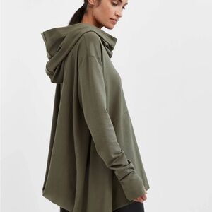Marcelle NYC NWT Relaxed Olive Green Hooded Pullover Sweatshirt